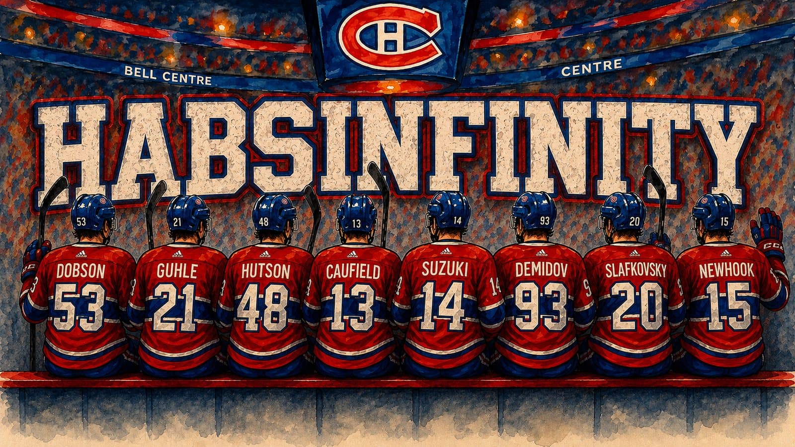 HabsInfinity — the Canadiens bench at the Bell Centre